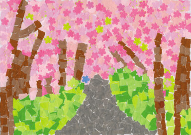 壁掛け3月　「桜の小径」　南谷 美智子